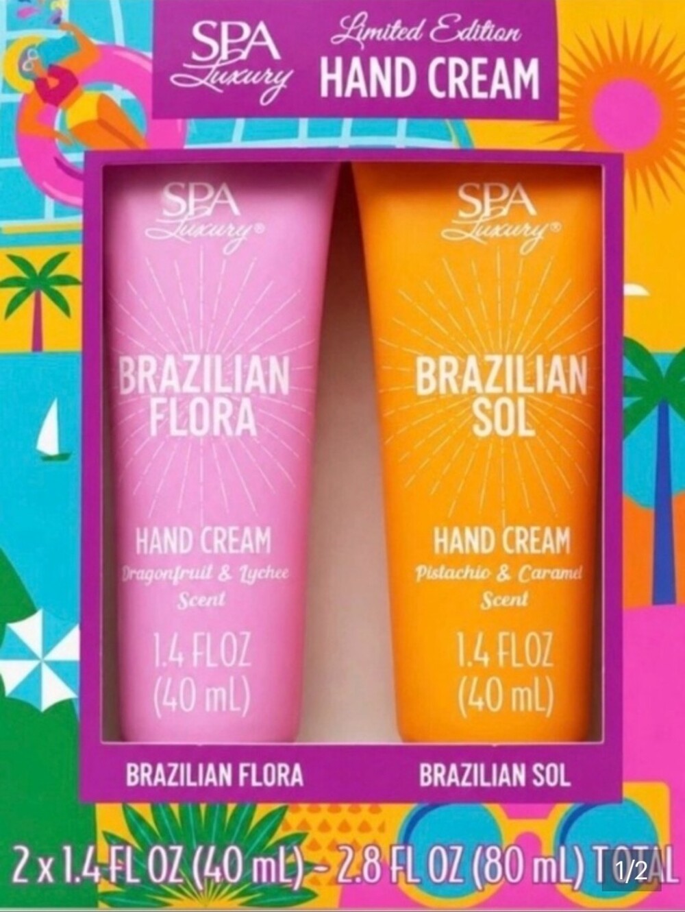Brazilian Flora & Brazilian Sol Hand Cream Duo - Pink & Orange